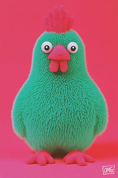 Green Chicken | OMG, It's a Velvety Chicken by OMG Art