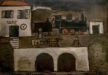 Joaquín Torres García - Spoorwegstation (1928) van Peter Balan