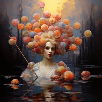 Woman in Monet pond by ArtbyPol