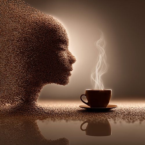 Koffie - hoofd van koffiebonen