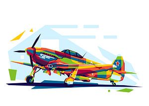 Yak-3 dans l'illustration WPAP sur Lintang Wicaksono