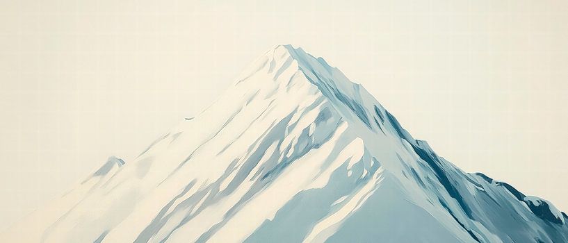 Snow-covered mountain peak - Minimalist by Poster Art Shop