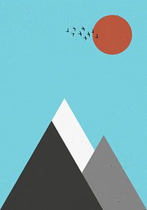 Abstract Berglandschap Poster - Scandinavische Wanddecoratie