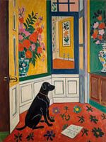 Hond in een kamer Stijl Henri Matisse