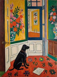Hond in een kamer Stijl Henri Matisse van TOAN TRAN