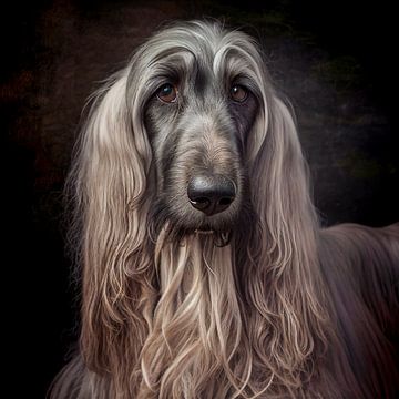 Portret van een Afghaanse windhond Illustratie