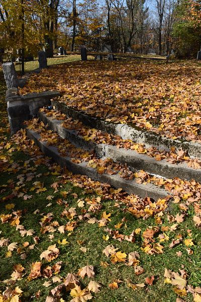 The cemetery in autumn by Claude Laprise