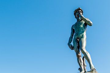 Bronzen standbeeld van David gemaakt door Michelangelo in Florence, Italië van WorldWidePhotoWeb