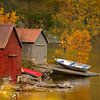Autumn magic in Norway: colourful boathouses amid stunning autumn colours by Melissa Peltenburg