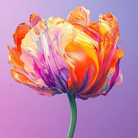 Abstrakte Blume farbenfrohe Tulpe von Wilma Mesman