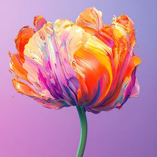 Abstracte bloem kleurrijke tulp
