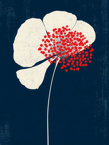 Fleur blanche dans le silence rouge