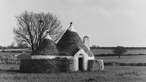 Trulli in zwartwit