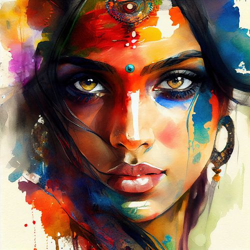 Stralend Bindi Hindoeïstisch Portret