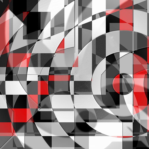 Schwarz weiß trifft rot Version 1 von Christine Bässler