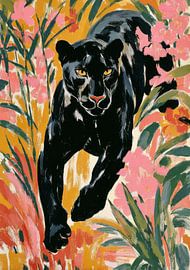 Schwarzer Panther im exotischen Dschungel von Niklas Maximilian