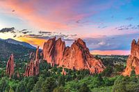 Garden of the Gods Park zonsondergang in Colorado Springs - Afdrukken van landschap in Colorado