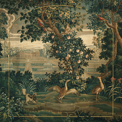 Verdure with Château, Golden Frame and Garden