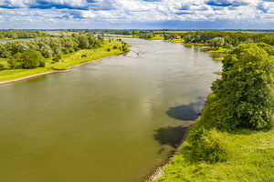 Der Fluss IJssel in der Nähe von Zwolle aus der Vogelperspektive
