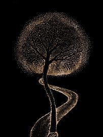 Autumn: Abstract tree in brown and black