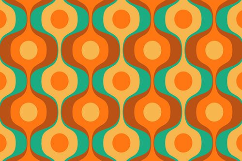 1970 vintage golven abstractie