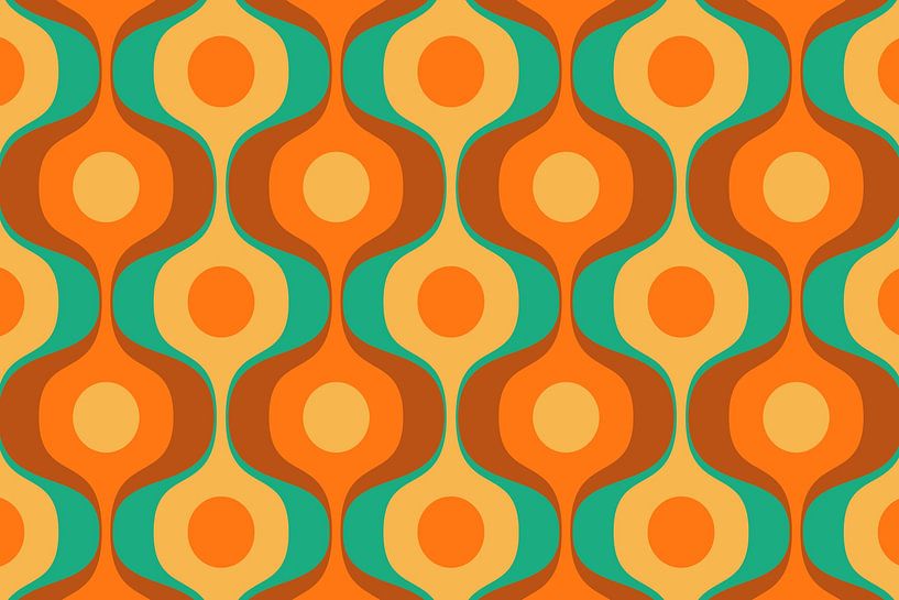 1970s vintage waves abstraction by Mad Dog Art