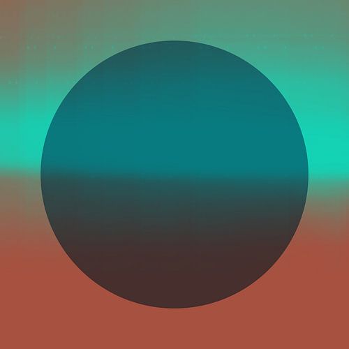 Neon kunst. Kleurrijk minimalistisch geometrisch abstract in bruin, blauw, groen