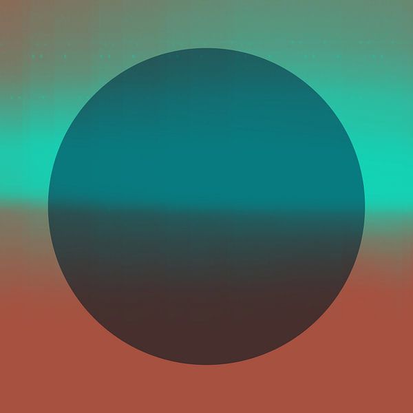 Neon-Kunst. Bunte minimalistische geometrische abstrakte in braun, blau, grün von Dina Dankers