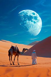 Wandelen onder de grote maan van Poster Art Shop