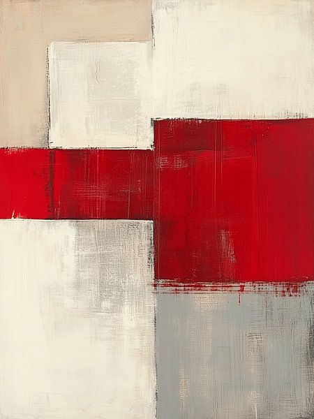 Vormen in rood en wit van artefacti