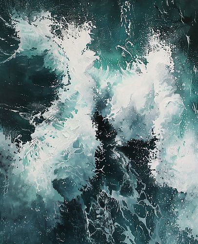 Storm over een wilde zee