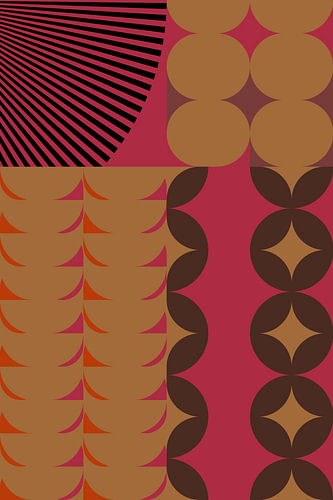 Retro kunst uit de jaren 70. Abstract geometrisch patroon nr. 15