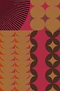 Retro kunst uit de jaren 70. Abstract geometrisch patroon nr. 15 van Dina Dankers thumbnail