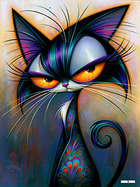 Boze zwarte kat - poes