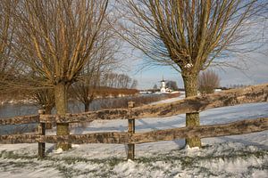 Moulin à vent De Vlinder dans la neige sur Moetwil en van Dijk - Fotografie