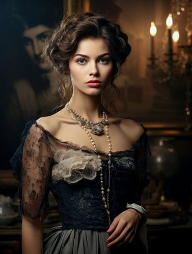 Graceful beauty by candlelight