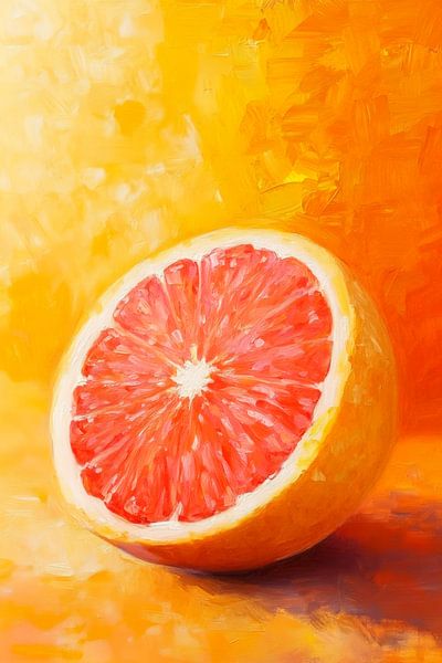 Sunny grapefruit on a bright background by Poster Art Shop