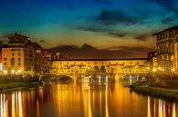 FLORENCE Ponte Vecchio bij zonsondergang van Melanie Viola thumbnail
