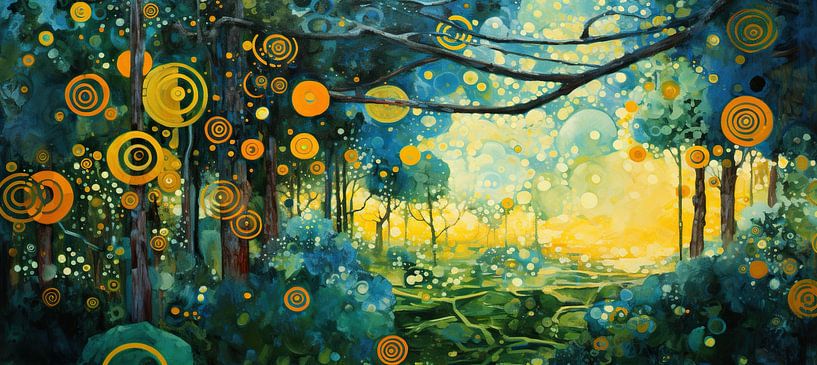 Magical Forest Glow | Forest Painting by Abstract Painting