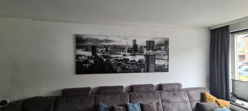 Panorama Rotterdam skyline noir blanc  par Digitale Schilderijen 