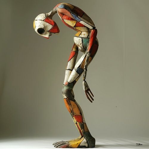 kleurig whimsical poppetje