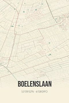 Vintage landkaart van Boelenslaan (Fryslan) van MijnStadsPoster