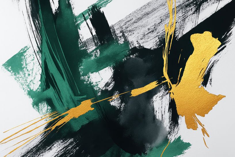 Ausdrucksstarke Schwünge in Gold und Grün von Art & Soul Creations