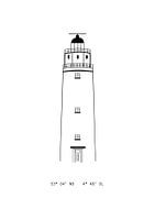 Poster vuurtoren Texel met coordinaten | zwart-wit