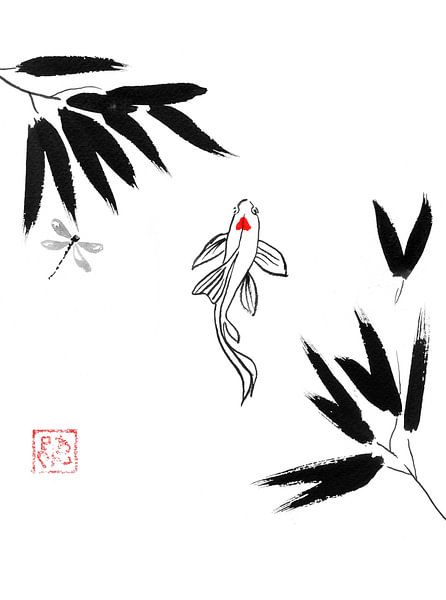koi in water by Péchane Sumie