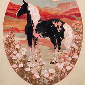 Floral desert horse by IamHome Studio