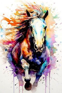 Aquarelle cheval 3 #cheval sur JBJart Justyna Jaszke