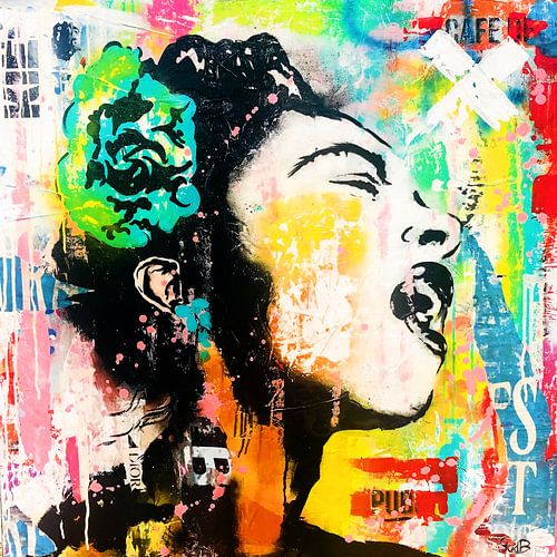 Kleurrijk, modern en abstract vrouwelijk portret