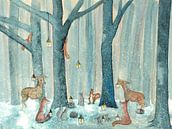 Treffen der Tiere des Waldes von Martine van Nieuwenhuyzen Miniaturansicht