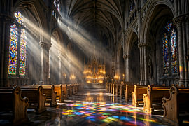 Mystical light in a church by Henk Egbertzen